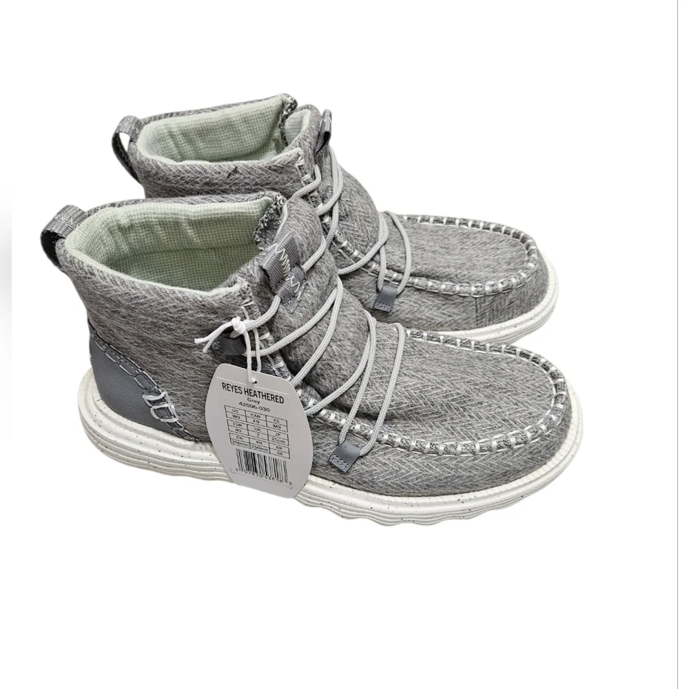 Hey Dude Reyes Heathered Grey Womens Booties NEW